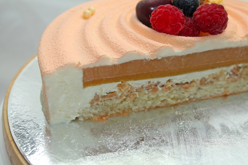 Муссовй торт: йогурт-персик-маракуйя